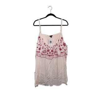 Torrid Blush Gauze Embroidery Babydoll Adjustable Strap Size 5/28
